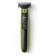Aparat hibrid de barbierit si tuns barba Philips OneBlade QP2520/20, 3 piepteni, acumulatori, utilizare umeda si uscata, negru/verde